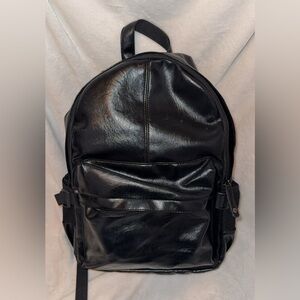 Black Leather Backpack